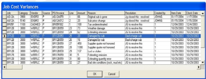 JC Variance ScreenShot